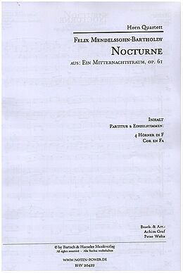 Felix Mendelssohn-Bartholdy Notenblätter Nocturne aus Ein Mitternachtstraum op.61