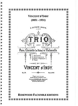 Vincent D'Indy Notenblätter Trio op.29