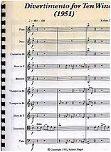Robert Nagel Notenblätter Divertimento for Ten Winds
