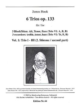 James Hook Notenblätter 6 Trios op.133 Band 1 (Nr.1-3)
