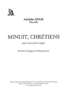 Adolphe Charles Adam Notenblätter Minuit chrétiens