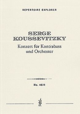 Serge Koussevitzky Notenblätter Konzert op.3