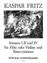 Caspar Fritz Notenblätter Sonaten 1, 2 und 4 aus 6 Sonaten