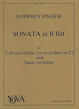Gottfried Finger Notenblätter Sonata B flat major