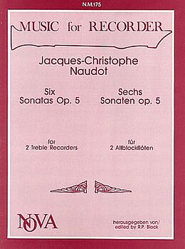 Jacques Christophe Naudot Notenblätter 6 Sonatas op.5 for 2 treble