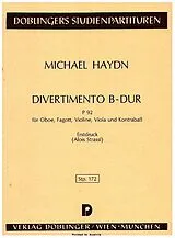 Johann Michael Haydn Notenblätter Divertimento B-Dur P92