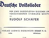  Notenblätter Deutsche Volkslieder für zwei Blockflöten gleicher und verschiedener