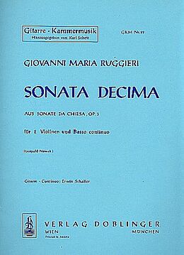 Giovanni Maria Ruggieri Notenblätter Sonata decima aus Sonate da chiesa op.3 für 2 Violinen