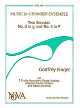 Gottfried Finger Notenblätter 2 SONATAS (NO.3 G MINOR, NO.4 F MA