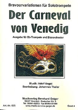 Adolf Angst Notenblätter Der Carneval von Venedig Bravour