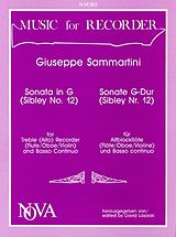 Giovanni Battista Sammartini Notenblätter Sonata G major for treble recorder