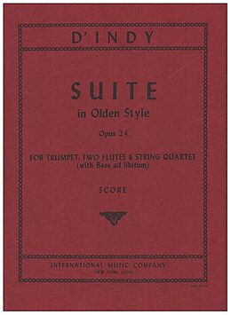 Vincent D'Indy Notenblätter Suite in olden style op. 24