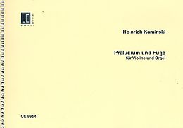 Heinrich Kaminski Notenblätter Präludium und Fuge