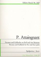 Pierre (Attaingnant) Attaignant Notenblätter Pavanen und Gaillarden
