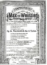 Max von Weinzierl Notenblätter Nachtstück op.34