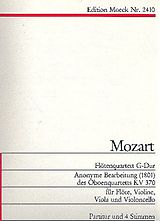 Wolfgang Amadeus Mozart Notenblätter Flötenquartett G-Dur nach KV370