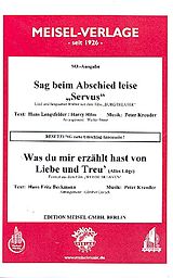 Peter Kreuder Notenblätter Sag beim Abschied leise Servus und