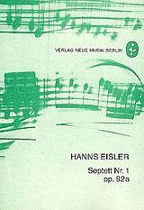 Hanns Eisler Notenblätter Septett Nr.1 op.92a für Fl, Fag
