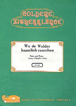 Anton Günther Notenblätter Wu de Walder haamlich rauschen