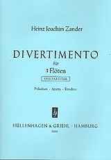 Heinz Joachim Zander Notenblätter Divertimento für 3 Flöten