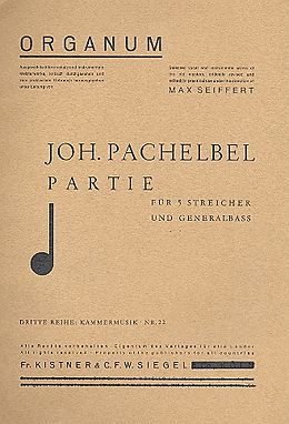Johann Pachelbel Notenblätter Partie G-Dur für 5 Streicher und Bc