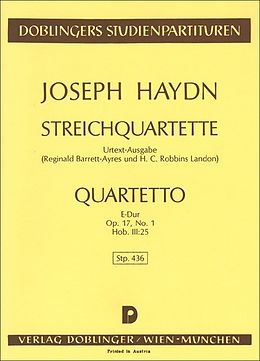 Franz Joseph Haydn Notenblätter STREICHQUARTETT E-DUR OP.17,1
