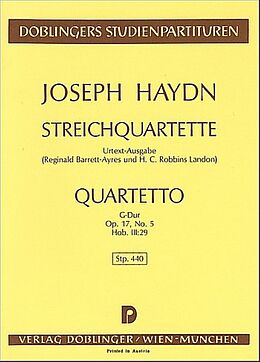 Franz Joseph Haydn Notenblätter Streichquartett G-Dur op.17,5
