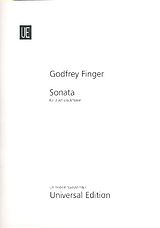 Gottfried Finger Notenblätter Sonata