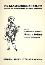 Emanuele Barbella Notenblätter Sonate D-Dur für Mandoline