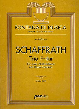 Christoph Schaffrath Notenblätter Trio F-Dur für 2 Altblockflöten und Bc