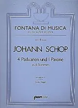Johann Schop Notenblätter 4 Paduanen und eine Pavane