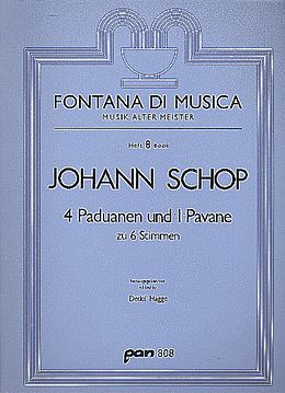 Johann Schop Notenblätter 4 Paduanen und eine Pavane