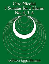 Otto Carl Ehrenfried Nicolai Notenblätter 3 Sonatas for 2 horns