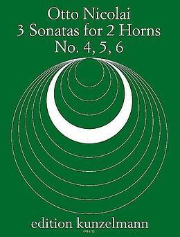 Otto Carl Ehrenfried Nicolai Notenblätter 3 Sonatas for 2 horns