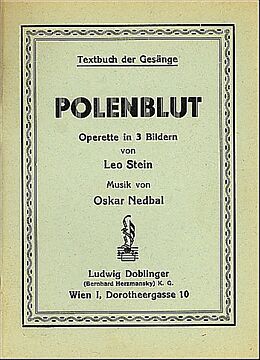 Oskar Nedbal Notenblätter Polenblut Libretto