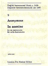Anonymus Notenblätter In nomine für 6 Instrumente