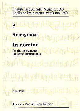 Anonymus Notenblätter In nomine für 6 Instrumente
