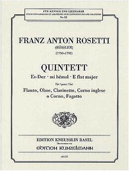 Antonio (Franz Anton Rössler) Rosetti Notenblätter Quintett Es-Dur
