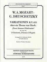 Wolfgang Amadeus Mozart Notenblätter Variationen KV455 über ein Thema von Gluck