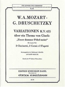 Wolfgang Amadeus Mozart Notenblätter Variationen KV455 über ein Thema von Gluck