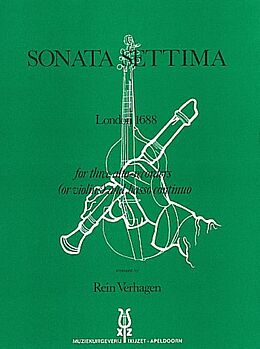 Gottfried Finger Notenblätter Sonata settima for 3 alto recorders