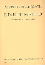 Alfred von Beckerath Notenblätter Divertimento für Horn und Streichtrio