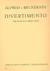Alfred von Beckerath Notenblätter Divertimento für Horn und Streichtrio