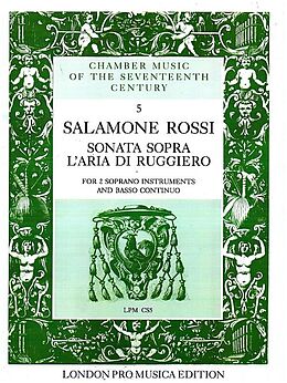 Salomon Rossi Hebreo Notenblätter Sonata sopra laria di Ruggiero