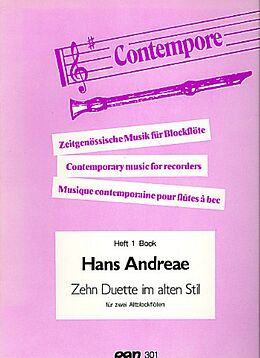 Hans Volkmar Andreae Notenblätter 10 Duette im alten Stil