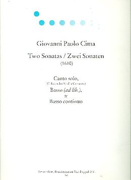Giovanni Paolo Cima Notenblätter 2 Sonatas for C recorder (violin