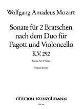 Wolfgang Amadeus Mozart Notenblätter Sonate KV292 nach dem Duo für Fagott und Violoncello