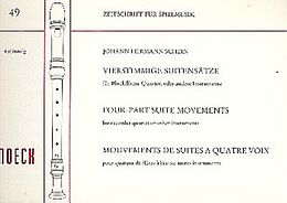 Johann Hermann Schein Notenblätter Vierstimmige Suitensätze für