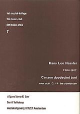 Hans Leo Hassler Notenblätter Canzon duodecimi toni