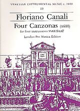 Floriano Canali Notenblätter 4 Canzonas for 4 instruments (SSAT)